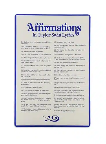 Affirmations in Taylor Music Swift Lyrics Metal Tin Sign Posters for Room Decor Aesthetic Music Album Taylor Wall Art Fans Gift XInch
