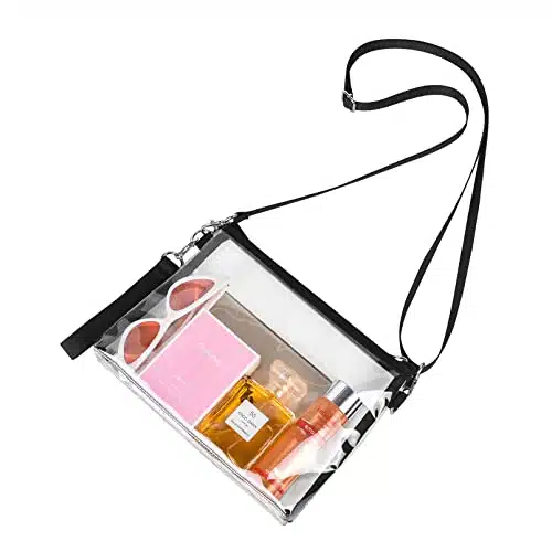 Clear Crossbody Purse Bag Stadium Approved Clear Tote Bag for Work Concert Sports