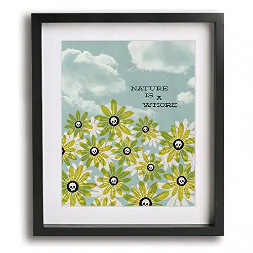 Nirvana  In Bloom inspired song lyric art print music wall poster abstract flowers floral skull sky gift idea