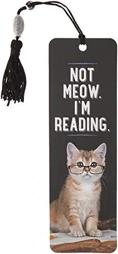 Not Meow, I'm Reading Beaded Bookmark, Cardstock