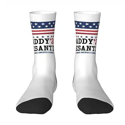 PAUPPY Daddy Desantis Make America Florida Ron Desantis Gifts Womens Athletic Socks Over the Calf Work Socks Boot Socks