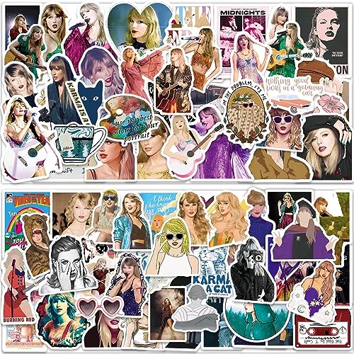 PCS Taylor Music Stickers, Swift Ablum Stickers for Adult, Taylor Gifts for Women, Waterproof Vinyl Sticker for Teen Girl Water Bottle Laptop Phone Skateboard Bike Luggage Guitar (Taylor)
