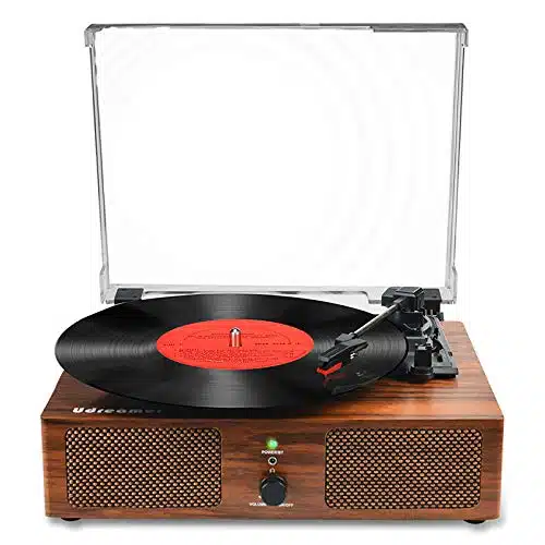 Vinyl Record Player Wireless Turntable with Built in Speakers and USB Belt Driven Vintage Phonograph Record Player Speed for Entertainment and Home Decoration