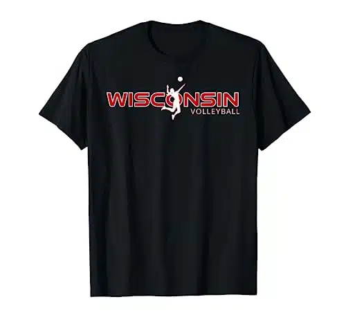 WI Court Game The Badger State Souvenir Wisconsin Volleyball T Shirt