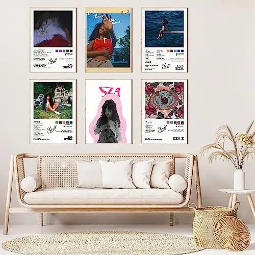 ZONTO SZA Posters for Room Aesthetic Ctrl SOS SZA Poster R&B Singer Music Album Cover Gift for Fans Pictures Prints (Set of , in x in, Unframed)