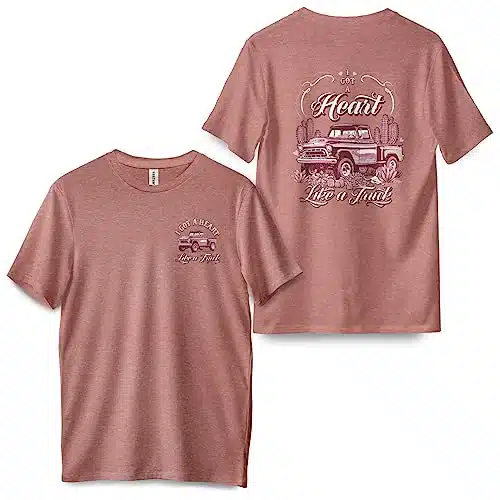 B Wear Sportswear Heart Like A Truck Country Music Song Lyric Cute Concert Women's Graphic T Shirt Heather Mauve
