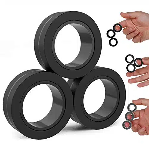 BUNMO Magnetic Rings pk  Fidget Toys Adults  Hundreds of Tricks to Learn  Stocking Stuffers for Teens Adults Men  Fidget Spinner Fidgets  Boys Stocking Stuffers Ages