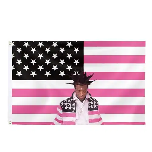 GEPAS BIVEE American Flag Tapestry Pink Flag Lil Rapper Uzi Flag Music Album Cover Tapestry For Bedroom Living Room College Dorm Man Cave Home Decor