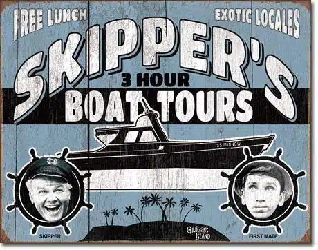 Gilligan's Island   Skipper Tours Vintage Metal Tin Signs for Home Kitchen Wall Art Pub Bar Decor x