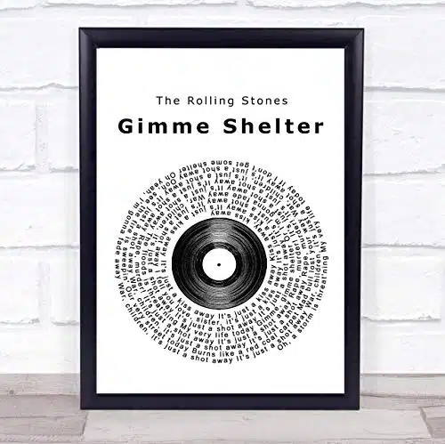 Gimme Shelter Vinyl Record Song Lyric Art Music Quote Gift Poster Print