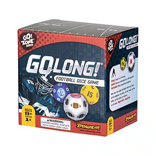 GoLong Football Dice Game  for Sports Fans, Families and Kids  Includes Travel Bag for Dads and Boys