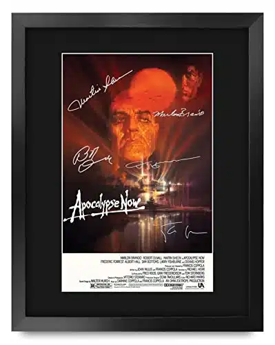 HWC Trading Framed x Print   Apocalypse Now Movie Poster The Cast Signed Gift Mounted Printed Autograph Film Gifts Photo Picture Display
