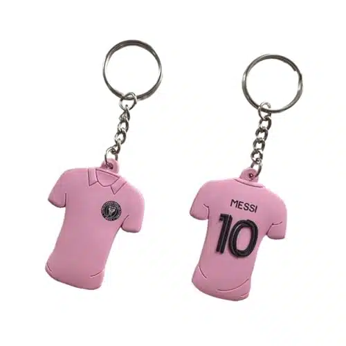 International Miami Home Jersey PVC Key Chain Keychain Messi D Printed Text and Number (Home)