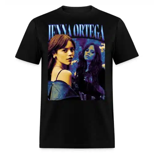 Jenna Ortega Retro Vintage Bootleg Unisex Classic T Shirt (Black, XX Large)