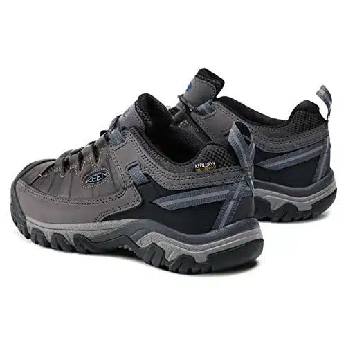 KEEN Men's Targhee Low Height Waterproof Hiking Shoes, Steel GreyCaptains Blue,