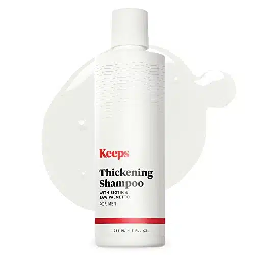 Keeps Hair Thickening Shampoo for Fuller, Thicker Looking Hair, Ounces   Hair Loss, Thinning & Regrowth Treatment   DHT Blocker for Men   Infused with Biotin, Caffeine, & Saw Palmetto