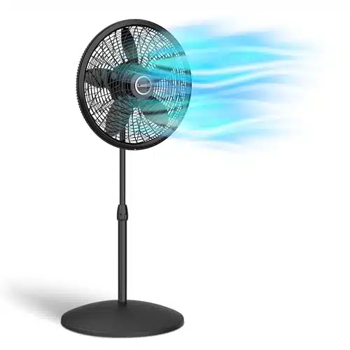 Lasko Oscillating Pedestal Fan, Adjustable Height, Speeds, for Bedroom, Living Room, Home Office and College Dorm Room, , Black,