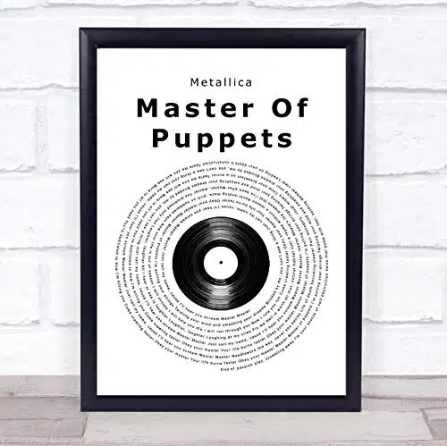 Master of Puppets Vinyl Record Song Lyric Quote Music Poster Gift Present Wedding Song Art Print