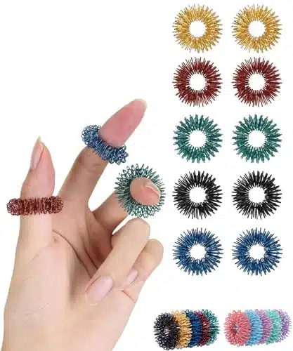 Mr. Pen  Spiky Sensory Rings, Pack, Stress Relief Fidget Sensory Toys, Fidget Rings, Fidget Ring for Anxiety, Stress Relief Rings, Massager for Fidget ADHD Autism, Silent Stress Reducer Ring