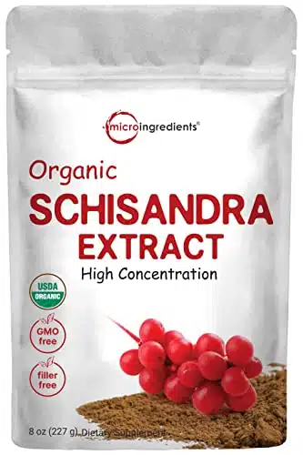 Organic Schisandra Extract Powder, Ounce, Traditional Adaptogen and Filler Free, Pure Schisandra Supplement, Supports Liver Detox and Cognitive Health, No GMOs