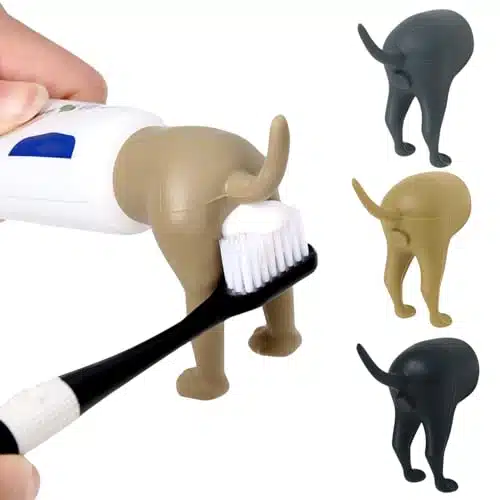 Pooping Dog Butt Toothpaste Topper, PCS Funny Toothpaste Cap Dispenser for Kids and Adults, BPA Free Toothpaste Covers Funny