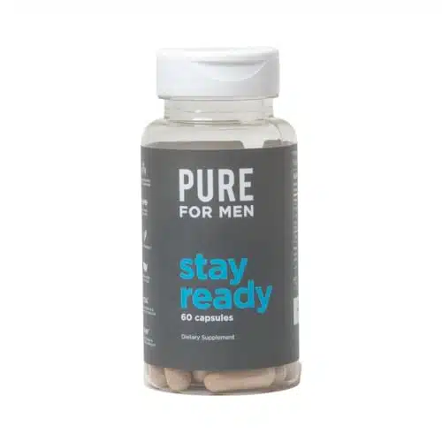 Pure for Men Original Cleanliness Stay Ready Fiber Supplement  Helps Promote Digestive Regularity  Psyllium Husk, Aloe Vera, Chia Seeds, Flaxseeds  Proprietary Formula  Vegan Capsules