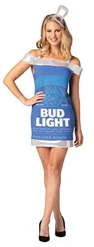 Rasta Imposta Bud Light Beer Can Dress Costume for Women +, Womens Size M L Blue