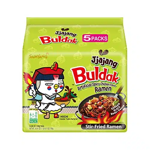 Samyang Buldak Jjajang Korean Spicy Hot Chicken Stir Fried Noodles oz (Pack of )