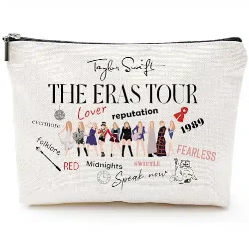 Swiftie Makeup Bag, Singer Fans Gift Cosmetic Bag, TS Fans Gift Music Lover Merchandise, Portable Makeup Storage Organizer for Travel (THE ERAS TOUR)