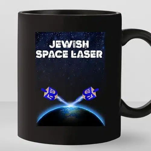 TODOLIA  Oz  Jewish Space Laser Coffee Mug, Funny Jewish Meme Coffee Cup, Jews Gift Mug, Judaism Gift, Jewish American Gift, Hebrew Gift, Ceramic Glossy Mug Gift For Family, Friend, Coworker