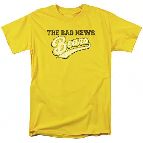 The Bad News Bears T Shirt Vintage Movie Logo Yellow Tee, XL