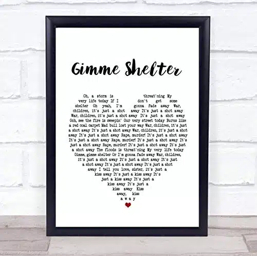 The Card Zoo Gimme Shelter Heart Song Lyric Quote Print