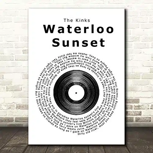 The Card Zoo Waterloo Sunset Vinyl Record Song Lyric Print