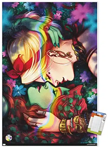Trends International DC Comics   Harley Quinn and Poison Ivy Pride Wall Poster, x , Premium Poster & Mount Bundle