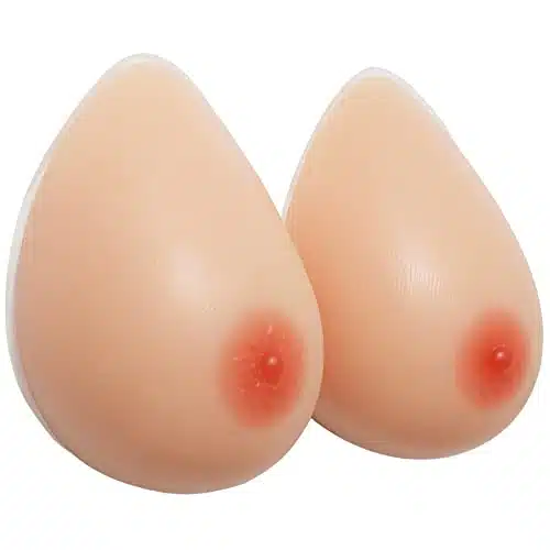 Vollence One Pair B Cup Silicone Breast Forms Fake Boobs Bra Pad Enhancers Crossdresser Prosthesis Mastectomy Transgender Cosplay