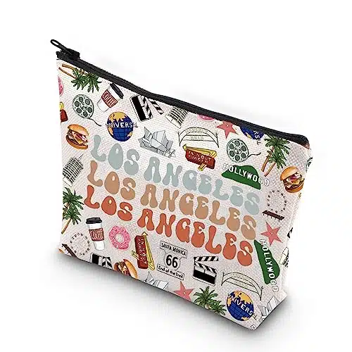 WCGXKO Los Angeles Gift Los Angeles Travel Gift Los Angeles Lover Zipper Pouch Makeup Bag (Los Angeles)