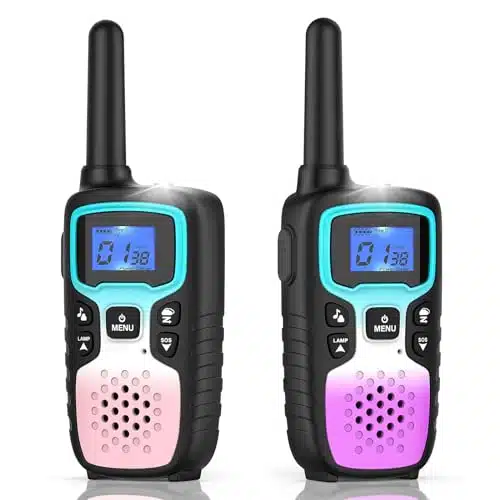 Wishouse Walkie Talkies for Kids Adults Long Range,Birthday Gift for Year Old Girls Boys,Camping Gear Toys with Flashlight,SOS Siren,NOAA,VOX,Channels,Easy to Use,Pack No Battery No Charger