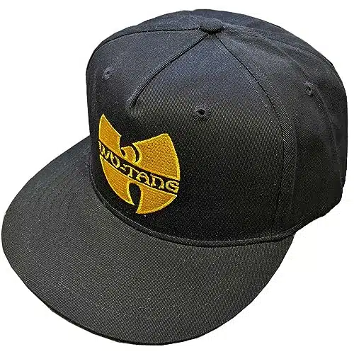 Wu Tang Clan Embroidered Logo Adjustable Snapback Hat Black