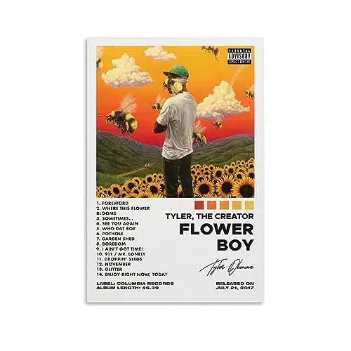 Zelbuck Tyler Poster The Creator Flower Boy Album Cover Posters Canvas Art Poster Bedroom Decor Posters xinch(xcm)