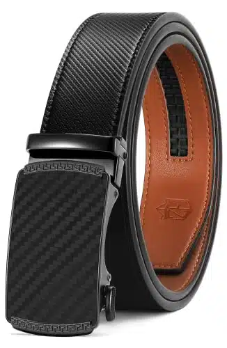 Zitahli Belt Men, Ratchet Belt Dress with Premium Leather,Slide Belt with Easier Adjustable Automatic Buckle,Trim to Fit