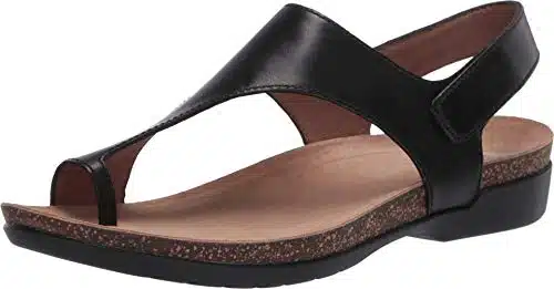 Dansko Reece Sandal for Women  Memory Foam and Cork Footbed for Comfort and Arch Support  Lightweight Rubber Outsole for Long Lasting Wear  Versatile Casual to Dressy Black  US