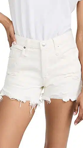 Free People Women's Makai Cutoff Jean Shorts, Bright White,