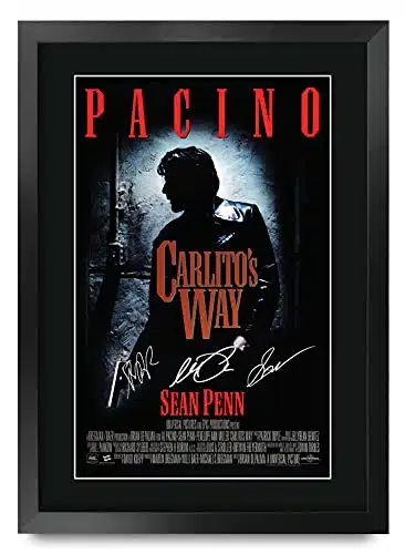 HWC Trading Carlitos Way The Cast Al Pacino Sean Penn Brian De Palma x inch Framed Gifts Printed Poster Signed Autograph Picture for Movie Memorabilia Fans   x Framed