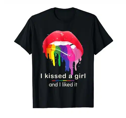 I kissed a girl and I liked it, Bi Pride Lips, lesbian LGBT T Shirt