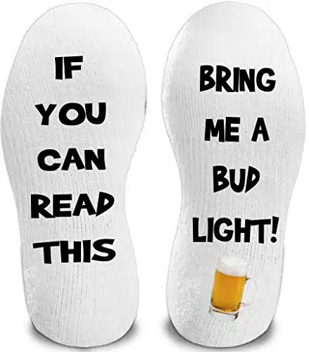 If You Can Read This Bring Me a Bud Light Novelty Funky Crew Socks Men Women Christmas Gifts Slipper Socks