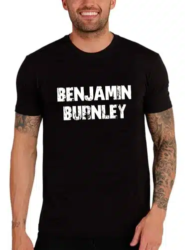 Men's Graphic T Shirt Benjamin Burnley Eco Friendly Limited Edition Short Sleeve Tee Shirt Vintage Birthday Gift Novelty Deep Black XL