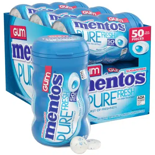 Mentos Pure Fresh Sugar Free Chewing Gum with Xylitol, Fresh Mint, Count (Pack of )