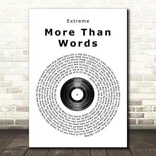 More Than Words Vinyl Record Song Lyric Quote Wall Art Gift Print