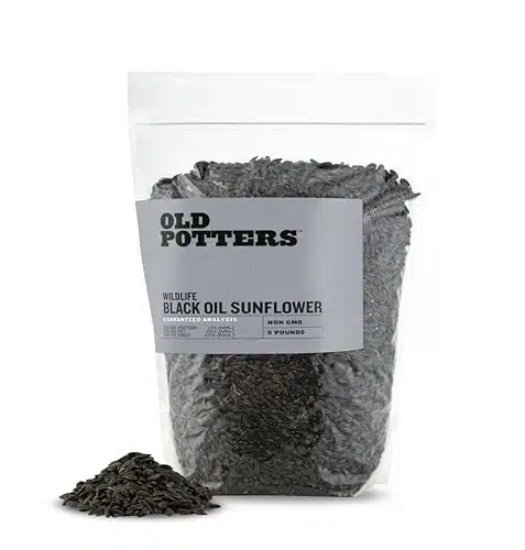 Old Potters Wildlife Black Oil Sunflower Seeds, Pounds, for Birds and Wildlife, Non GMO & USA Grown on Small Farms, lbs