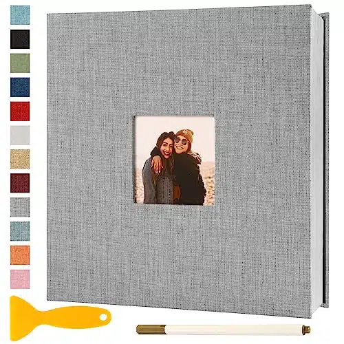 Photo Album Self Adhesive Pages Scrapbook Magnetic Photo Albums for xxxPictures Sticky Pages Books for Baby Family Wedding xGrey Pages